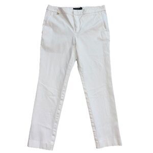 Lauren Ralph Lauren White Crop Pants Womens 4 Stretch Slim Fit Summer Casual